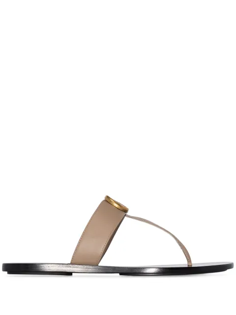 leather sandal with double g