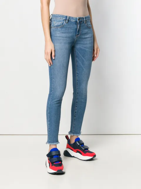 PINKO PINKO STONEWASHED SKINNY JEANS - BLUE