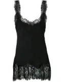 Gold Hawk lace trim tank top - Black