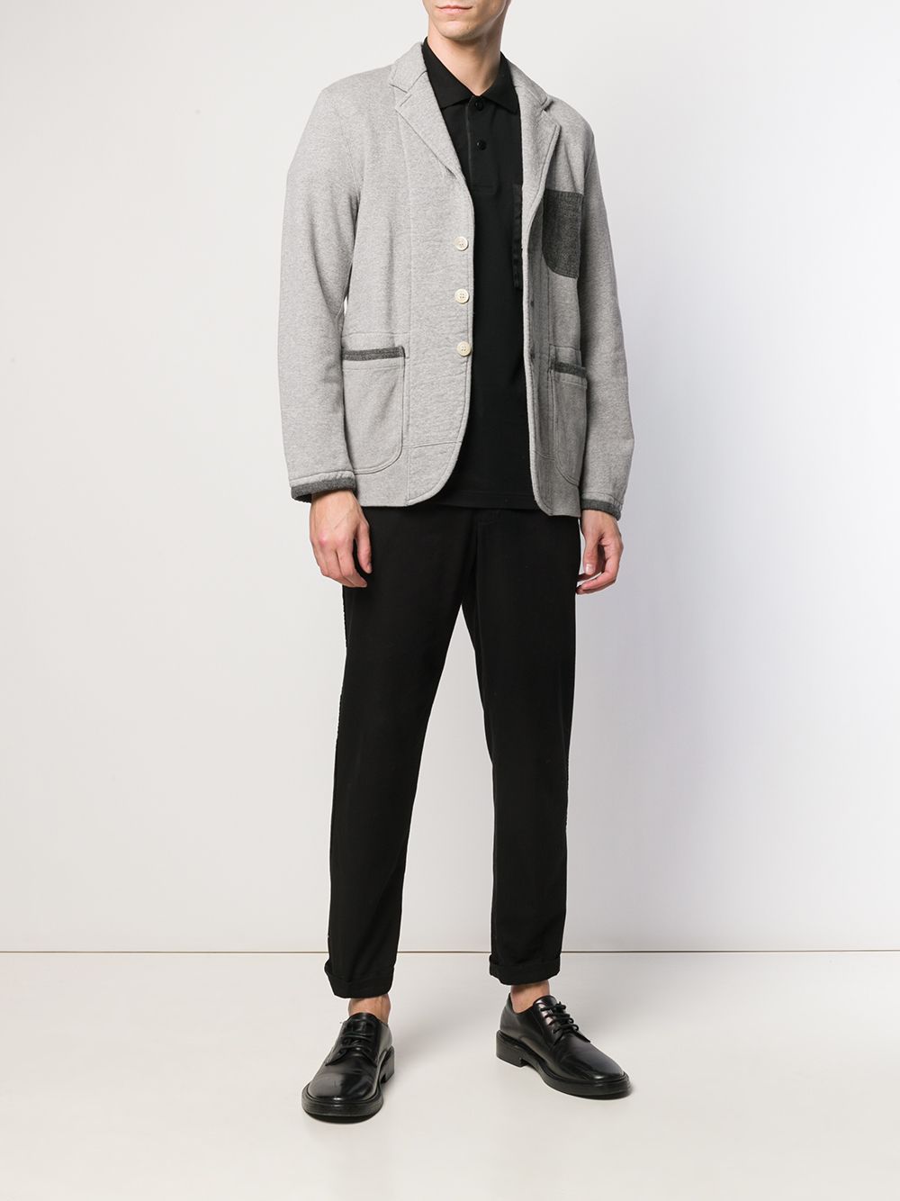 Pre-owned Comme Des Garçons Contrasting Details Straight Jacket In Grey