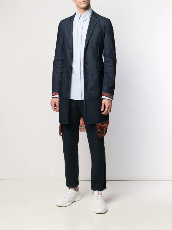 Comme Des Garçons Pre-Owned Layered Slim Denim Jacket | Blue
