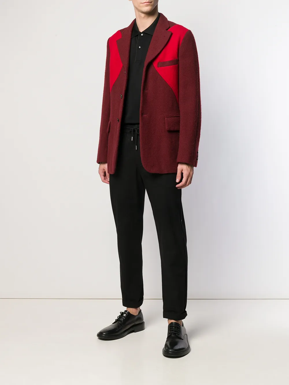 Comme Des Garçons Pre-Owned 2003's jas met colourblocking - Rood