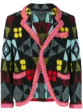 Comme Des Garçons Pre-Owned contrast-trim patterned jacket - Black
