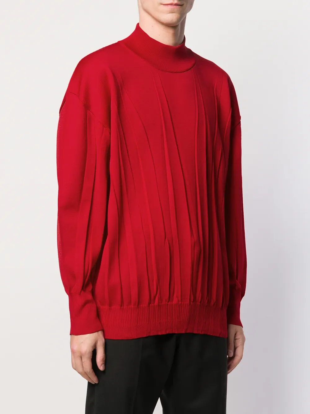 фото Issey miyake pre-owned топ со складками и высоким воротником
