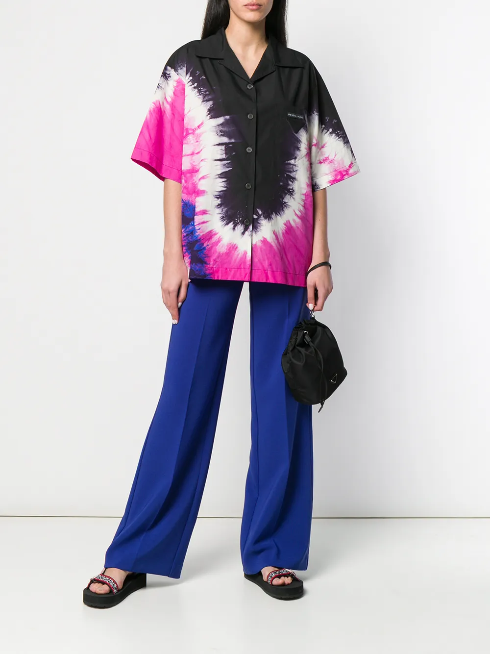 Prada T-shirt met tie-dye - Zwart