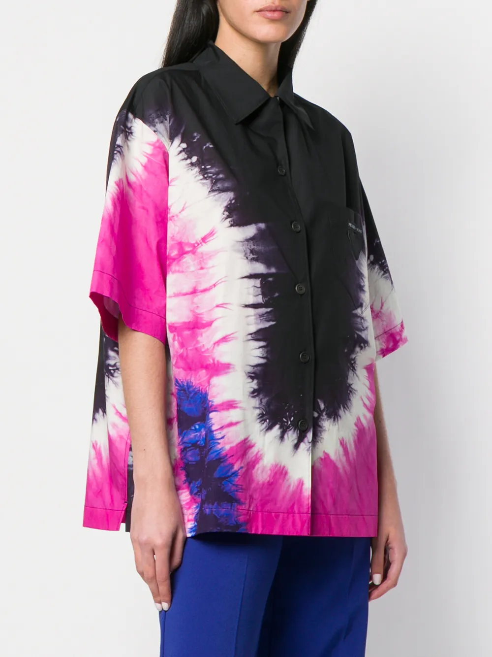 Prada T-shirt met tie-dye Zwart