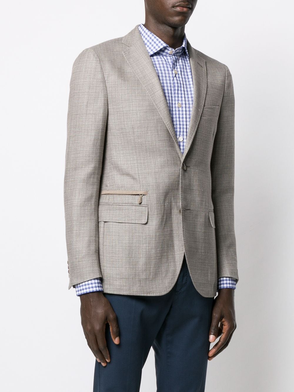 Shop Corneliani Tailored Blazer In Grey
