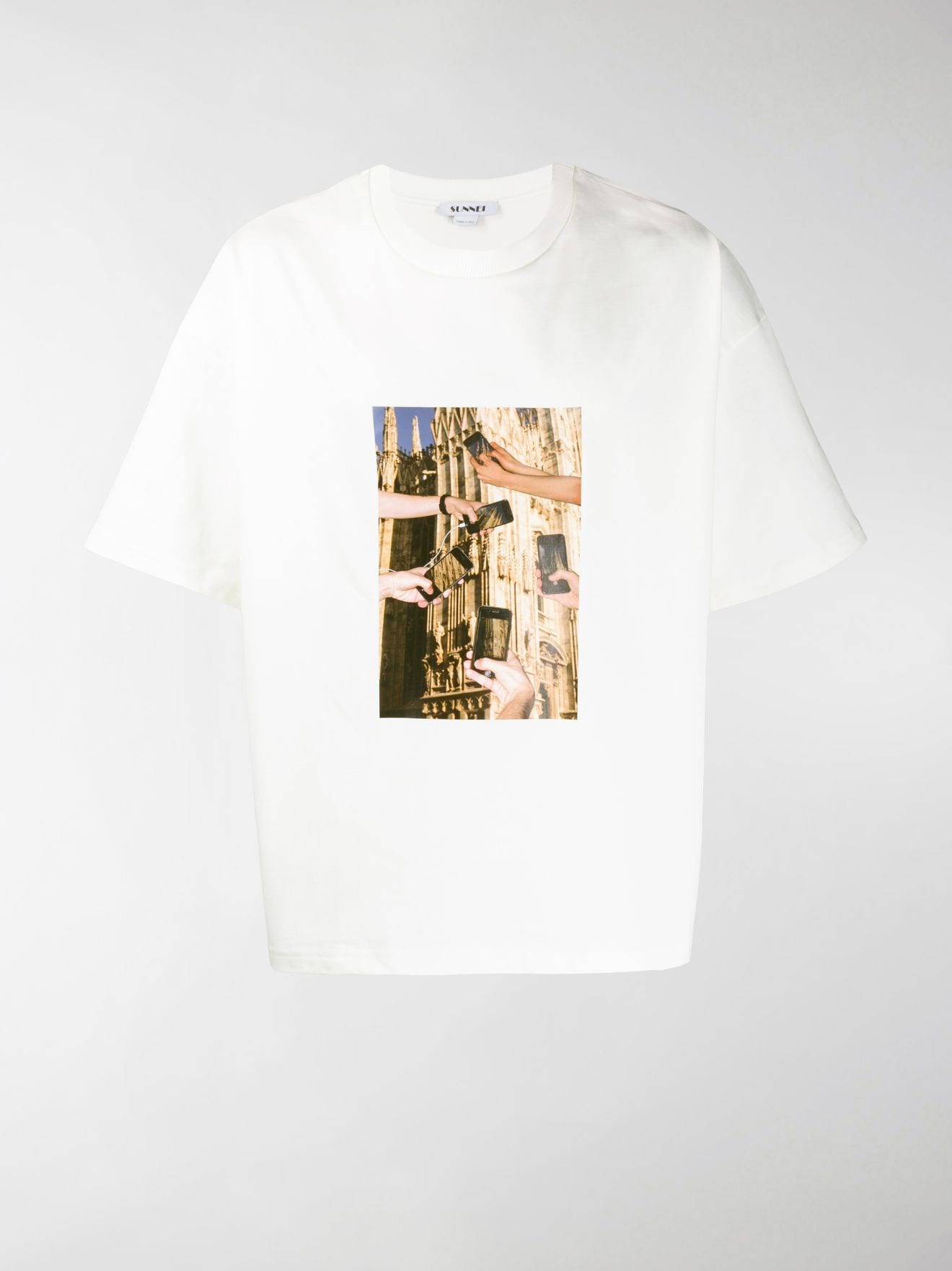 Sunnei photo print oversized T-shirt white | MODES