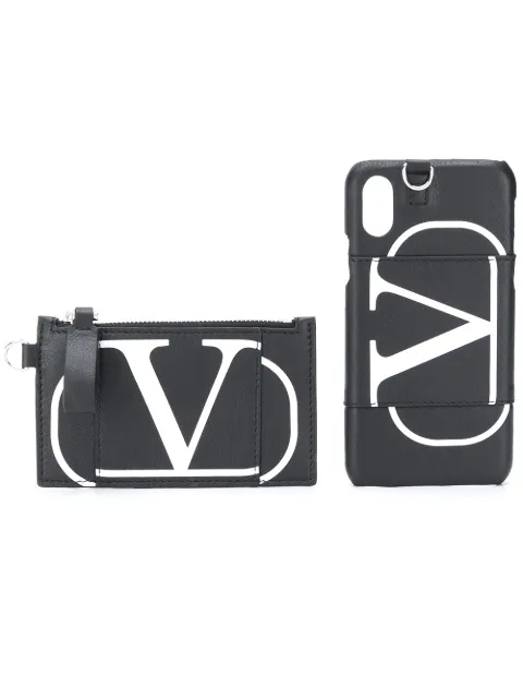 Valentino Garavani funda VLOGO para iPhone X/XS con tarjetero 