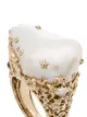 Bibi van der Velden anillo Moonstone en oro amarillo de 18kt con perla y diamantes