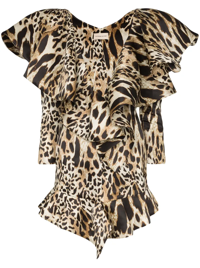 Alexandre Vauthier Dresses ALEXANDRE VAUTHIER ANIMAL-PRINT RUFFLED MINI DRESS