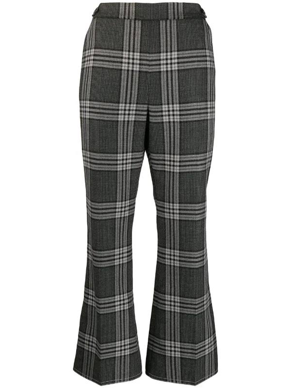 plaid print trousers