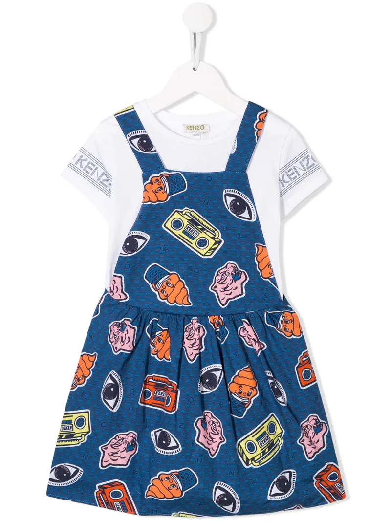 Kenzo Kids платье с принтом