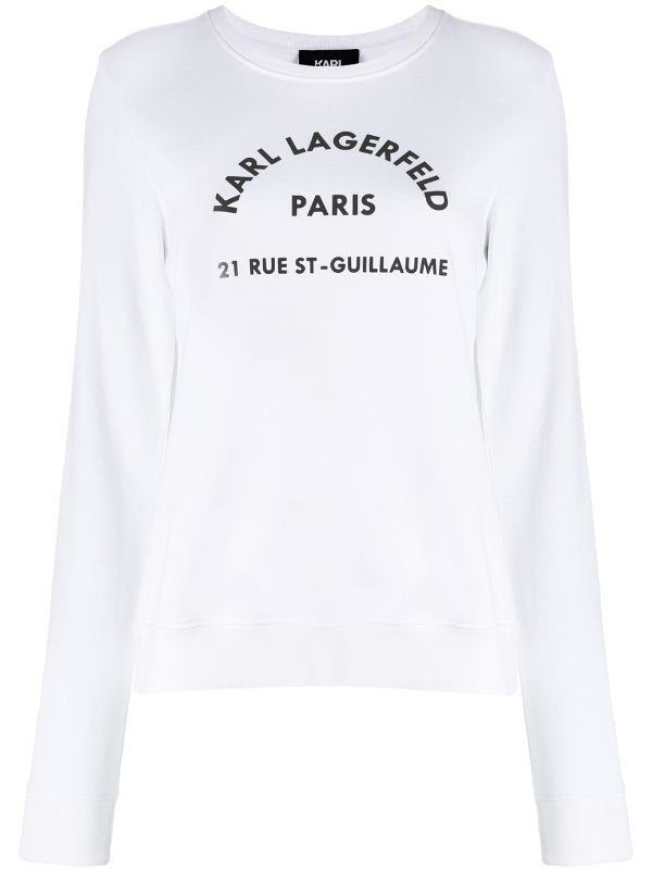 Shop White Karl Lagerfeld Address Logo Sweatshirt With Express Delivery Farfetch