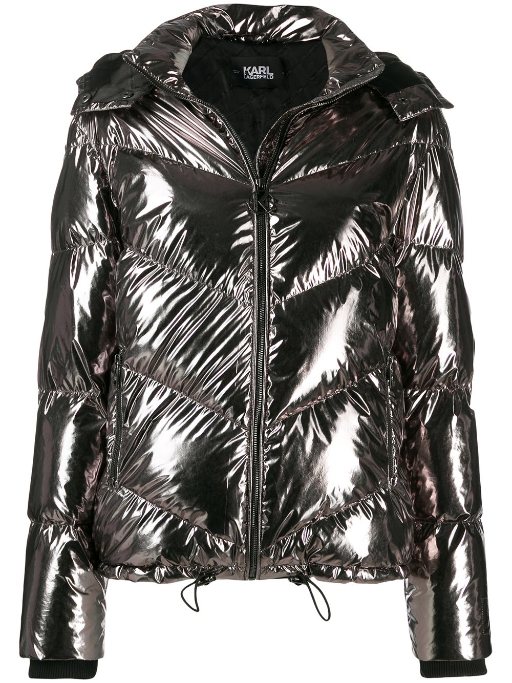 karl lagerfeld classic hooded puffa jacket