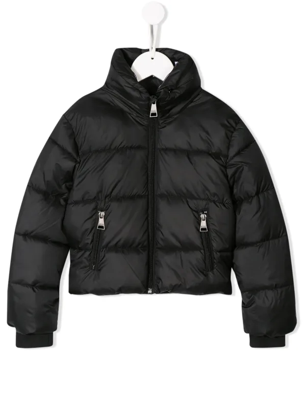 cropped padded jacket with hood