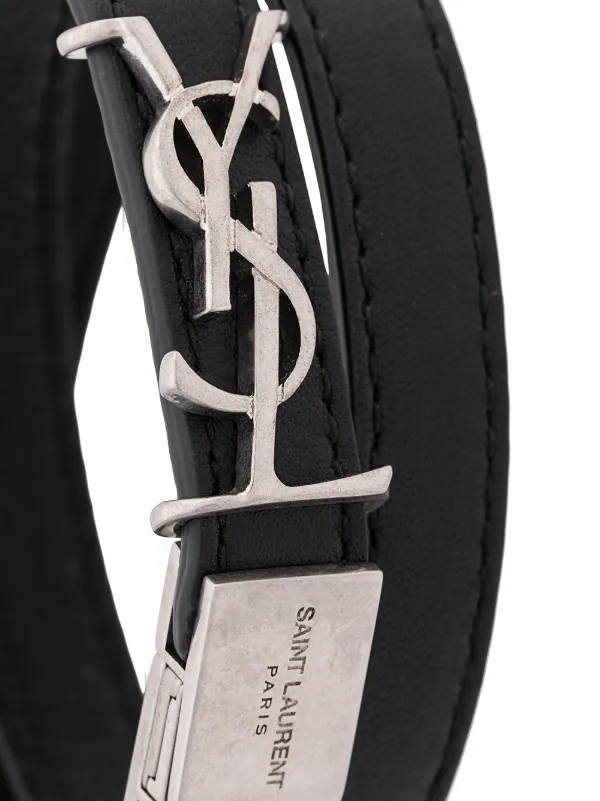 女の子向けプレゼント集結 LAURENT SAINT 関税込 Monogram bracelet leather ブレスレット Saint Laurent Opyum double-wrap bracelet - FARFETCH
