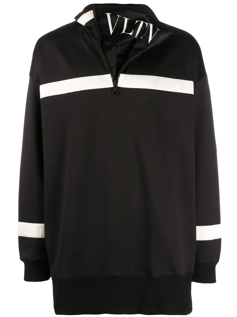 Valentino – VLTN zipped neck sweatshirt – men – Polyamide/Cotton/Polyester – S – Black