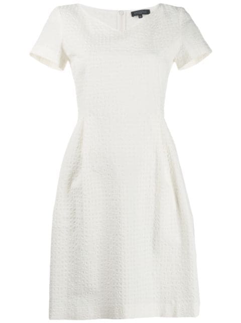 ANTONELLI ANTONELLI TEXTURED FLARED DRESS - WHITE