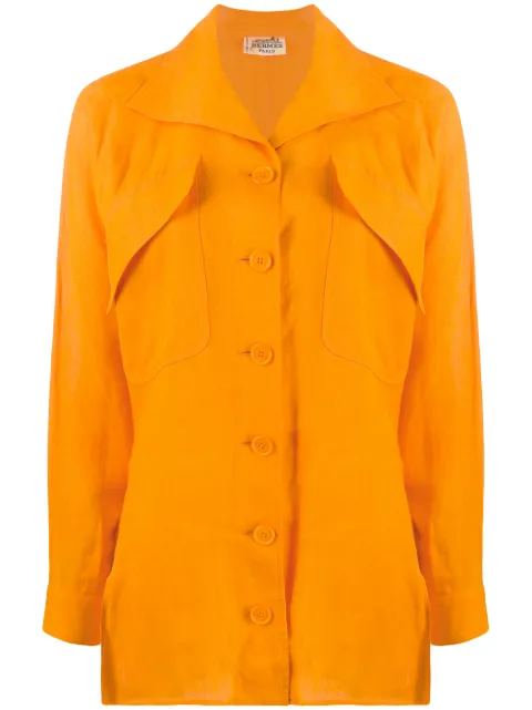 Hermès Pre-Owned camisa con bolsillo oversize