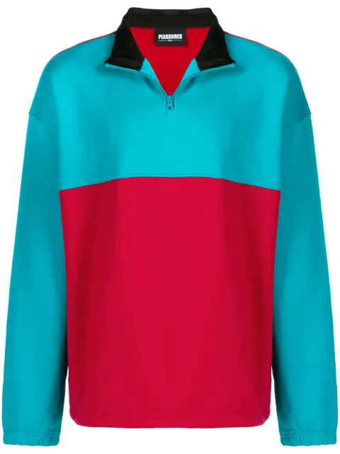 Pleasures contrast panel fleece sweatshirt
