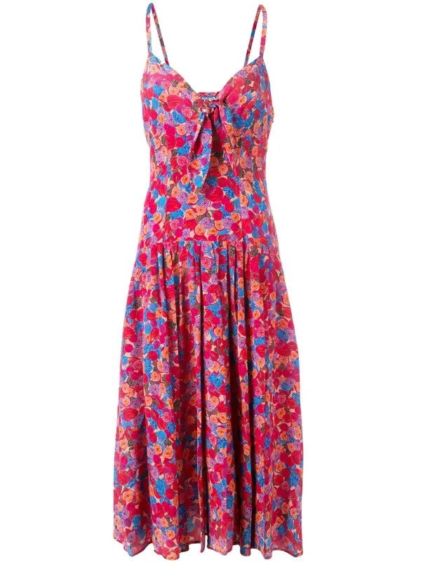 blue strappy midi dress
