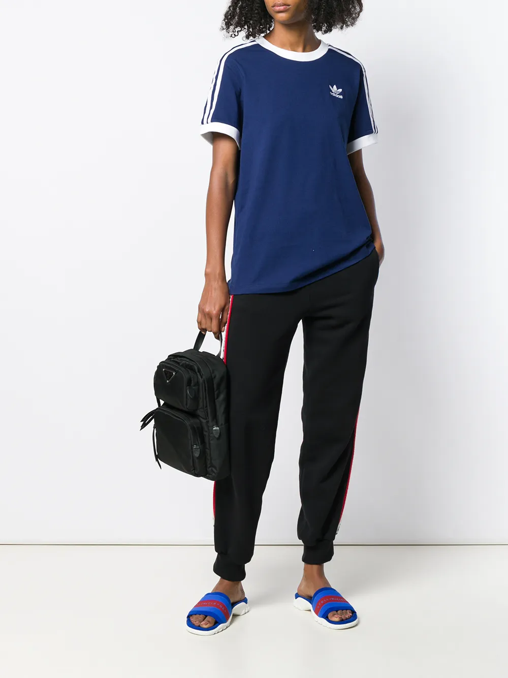 adidas T-shirt met drie strepen Blauw