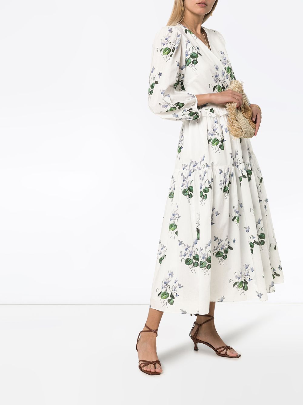фото Les Reveries платье миди с цветочным принтом