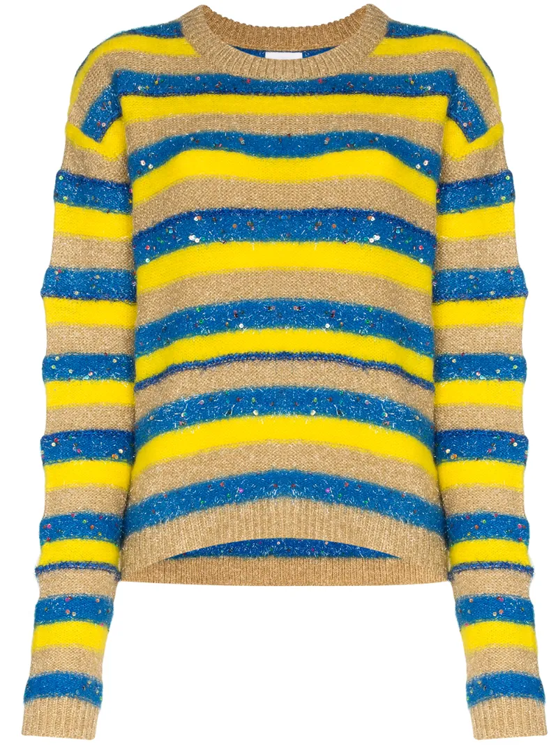 Ashish Tops ASHISH GLITTER-EFFECT STRIPED JUMPER - MULTICOLOUR