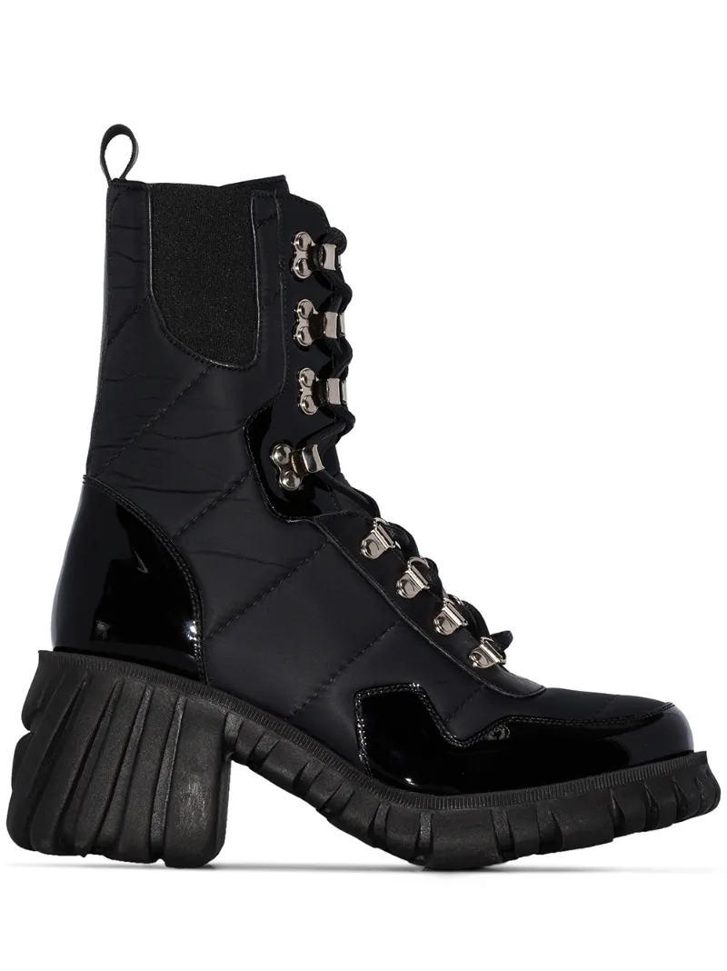 Marques' Almeida Boots MARQUES'ALMEIDA CHUNKY 70MM HEELED HIKING BOOTS - BLACK