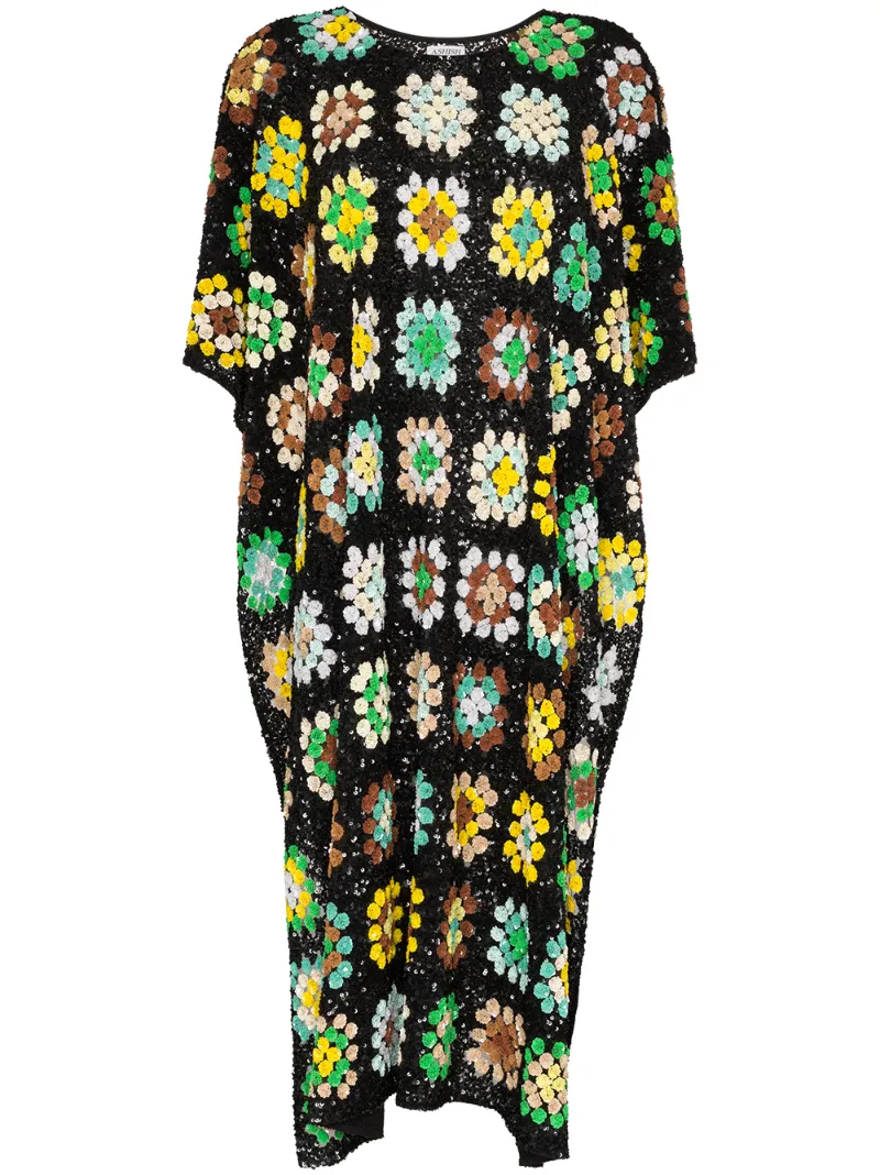 Ashish Tops ASHISH CROTCHET EMBELLISHED PONCHO - MULTICOLOUR