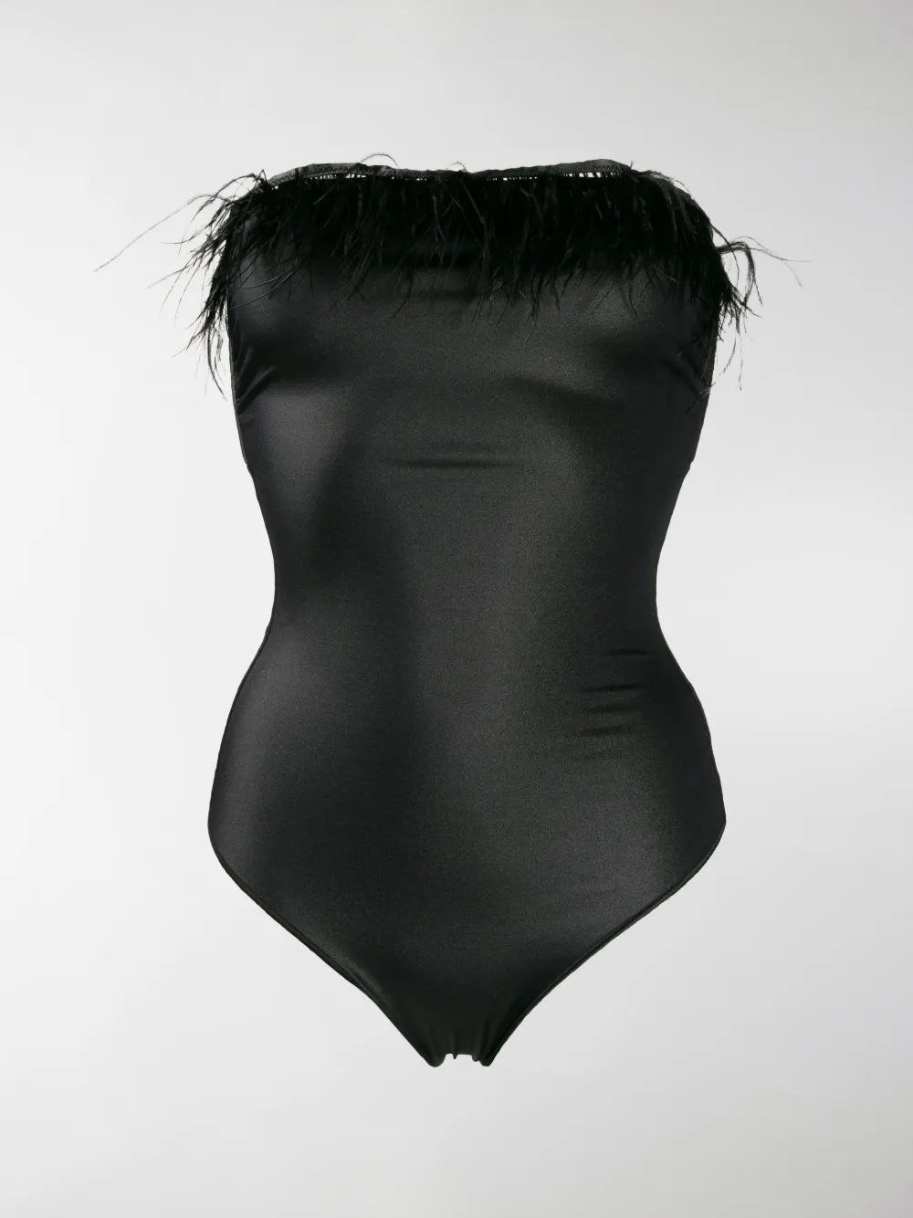 Image of Oséree Plumage Feather-trimmed Swimsuit