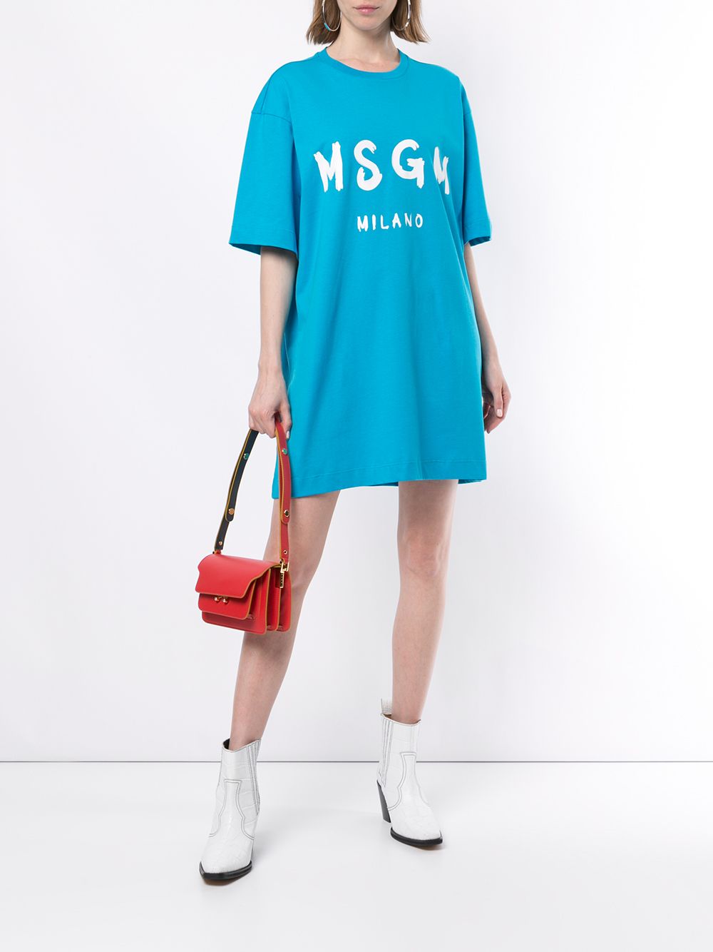 фото MSGM платье-футболка с логотипом