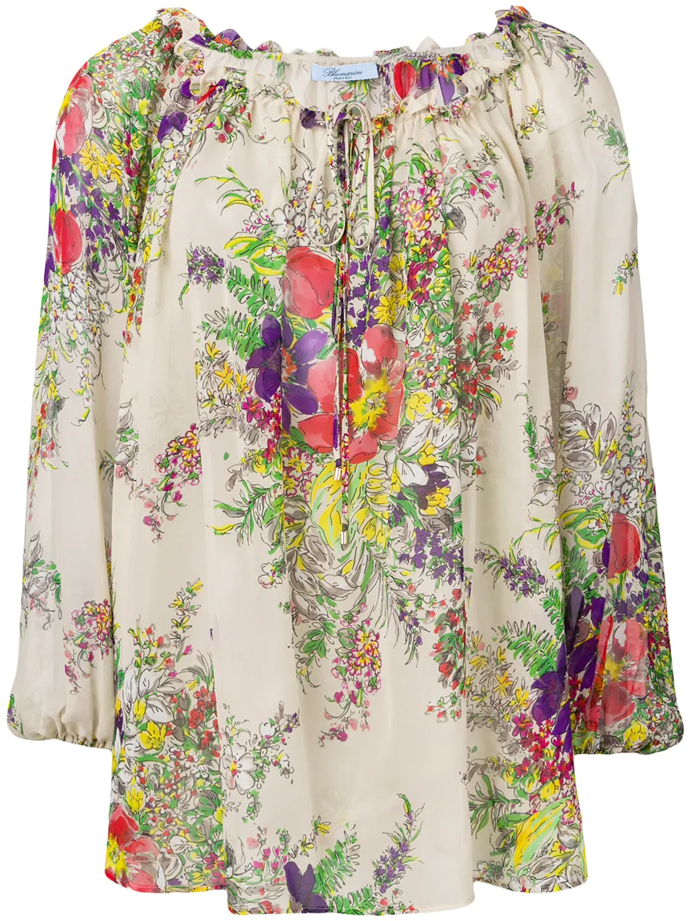Blumarine blouse ample à fleurs - Tons neutres Top Merken Winkel