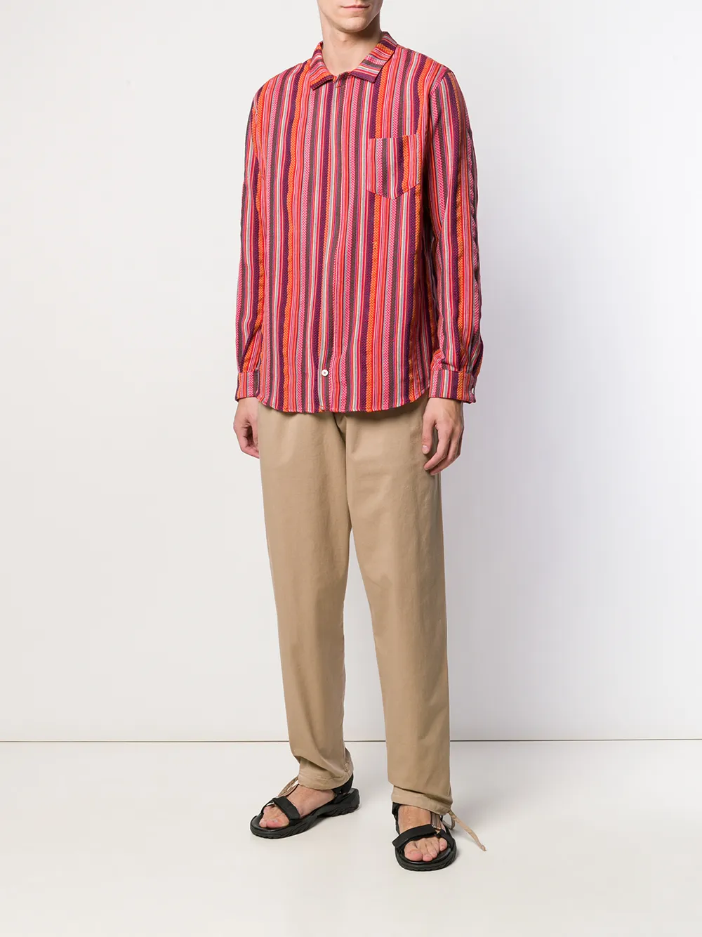 Paura Shirt met geborduurde streep - Paars