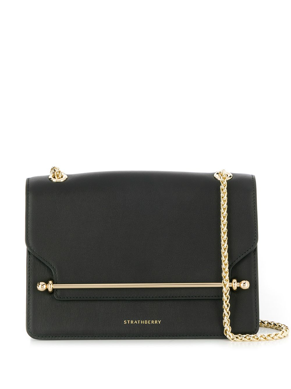 Strathberry bar detail shoulder bag - Black