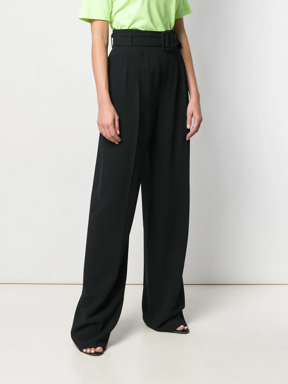 Off-White Broek met ceintuur Zwart