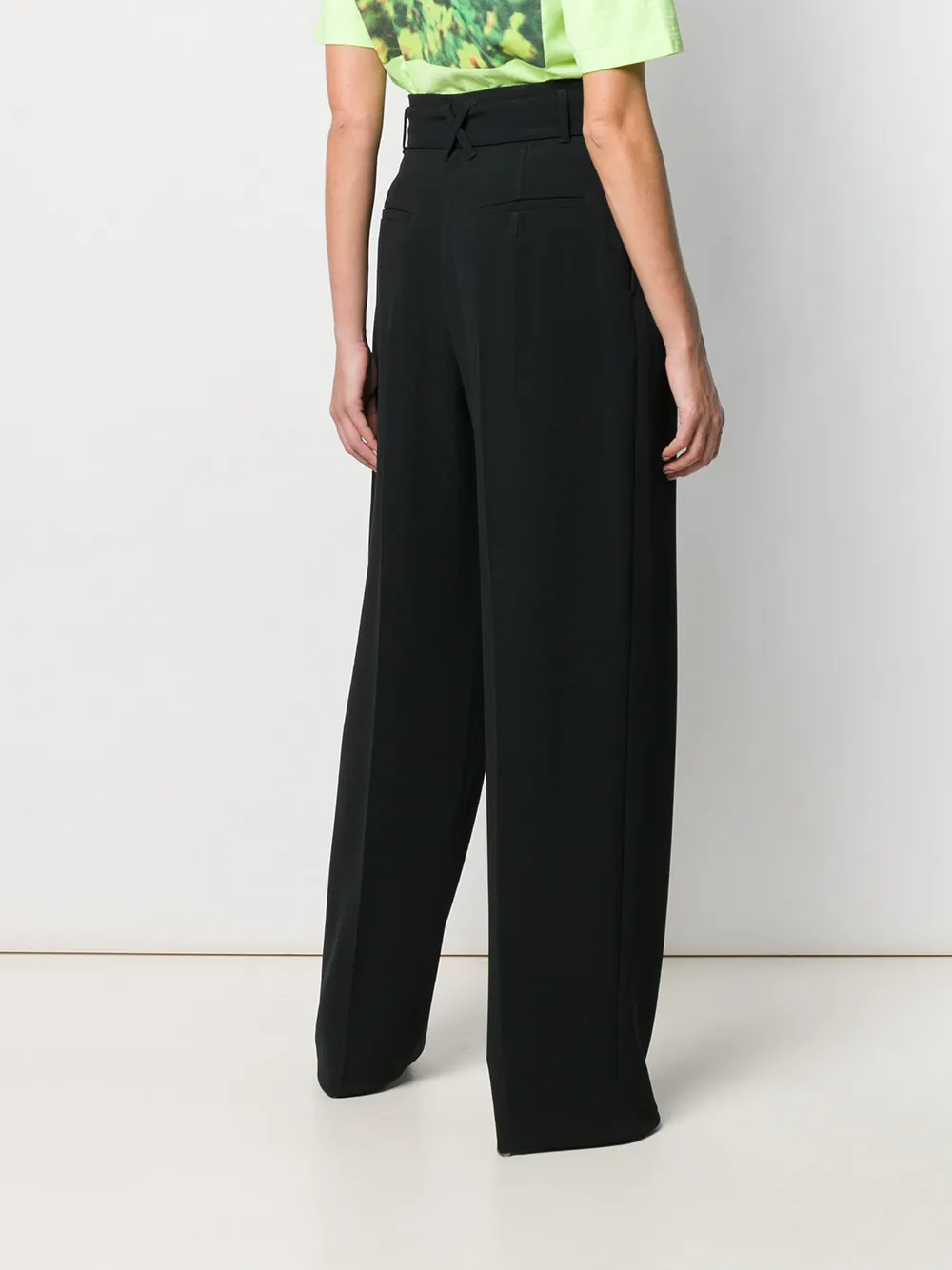 Off-White Broek met ceintuur Zwart