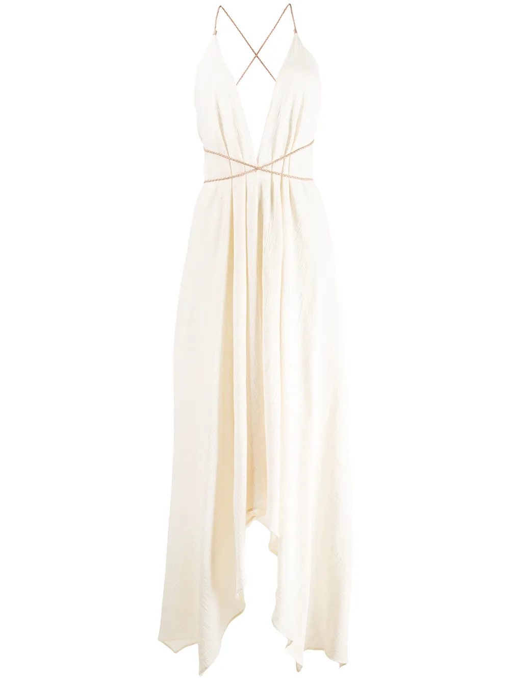 plunge-neck long dress