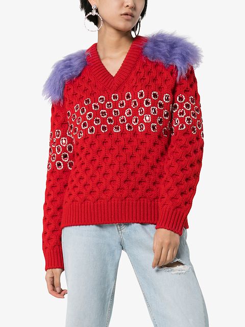 PRADA crystal embellished jumper