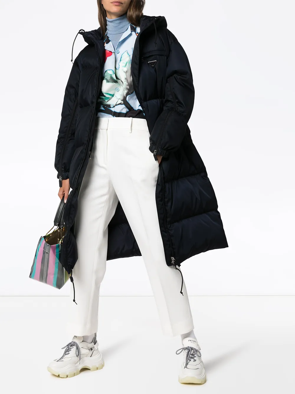 prada long puffer coat