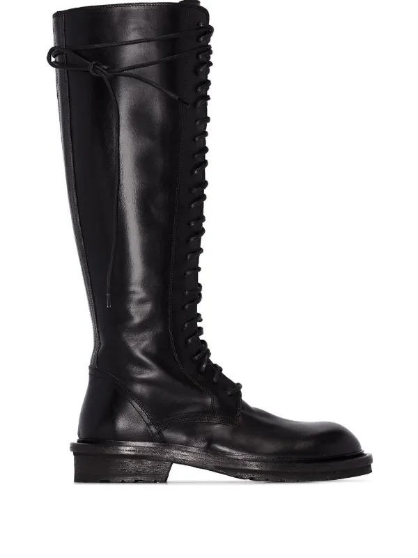 Ann Demeulemeester lace up knee high Boots Farfetch