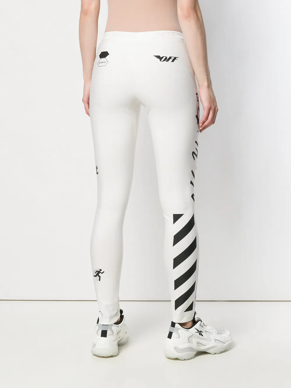 Off-White Legging met grafische print Wit