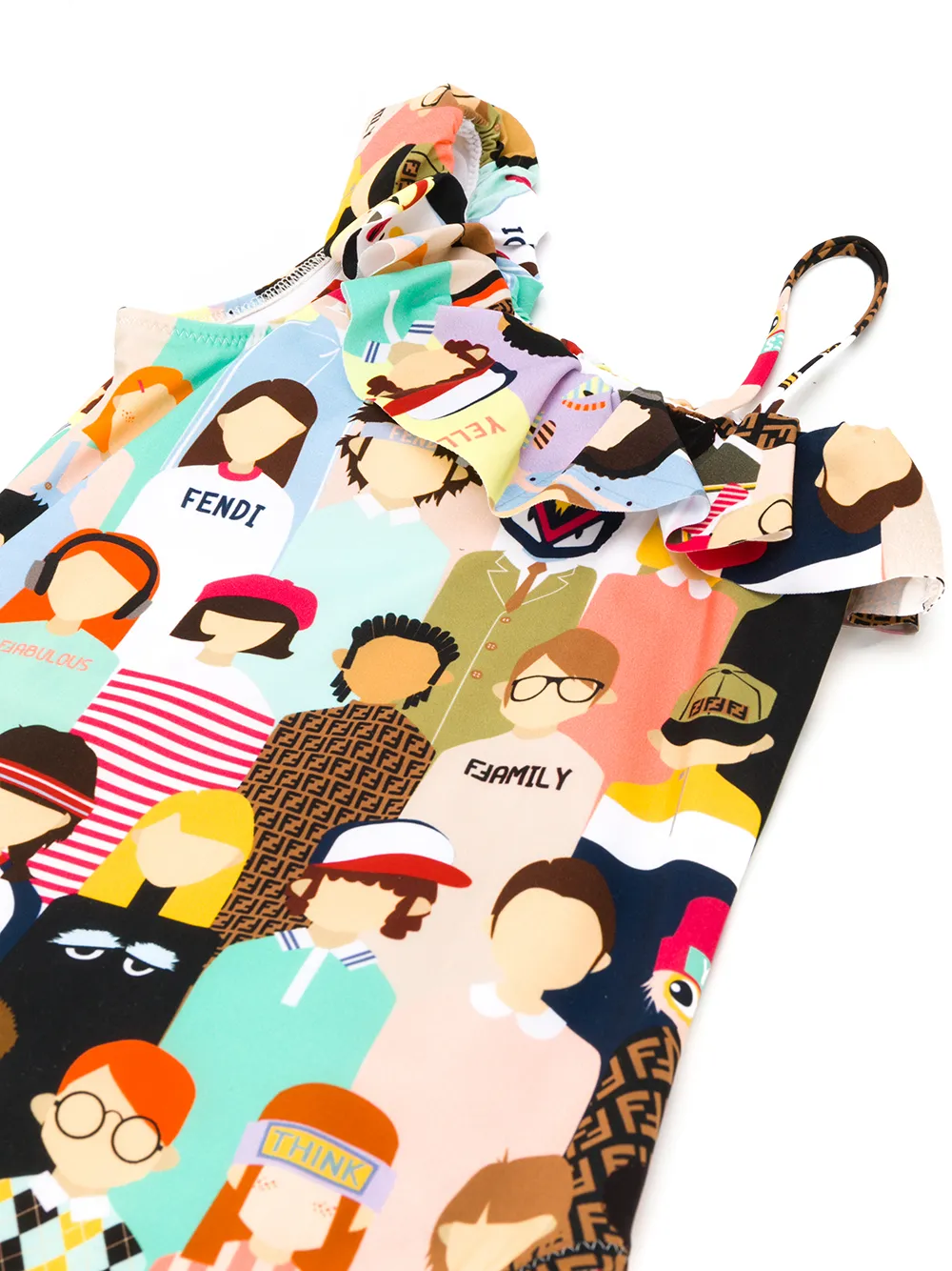 Fendi Kids Badpak met cijferprint Zwart