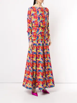 abstract print maxi dress展示图