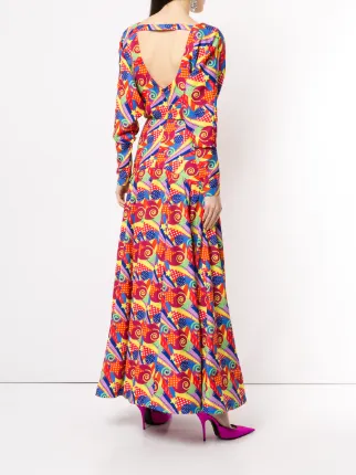 abstract print maxi dress展示图