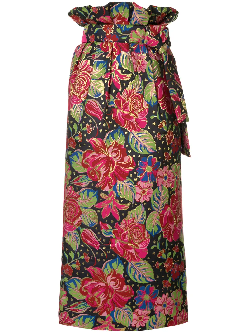 Manish Arora floral print midi skirt