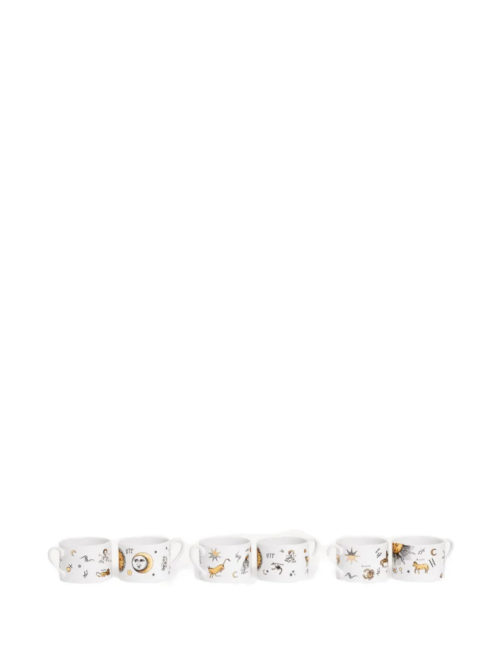 Fornasetti Astronomici tea cups (set of 6) | White | Image 1