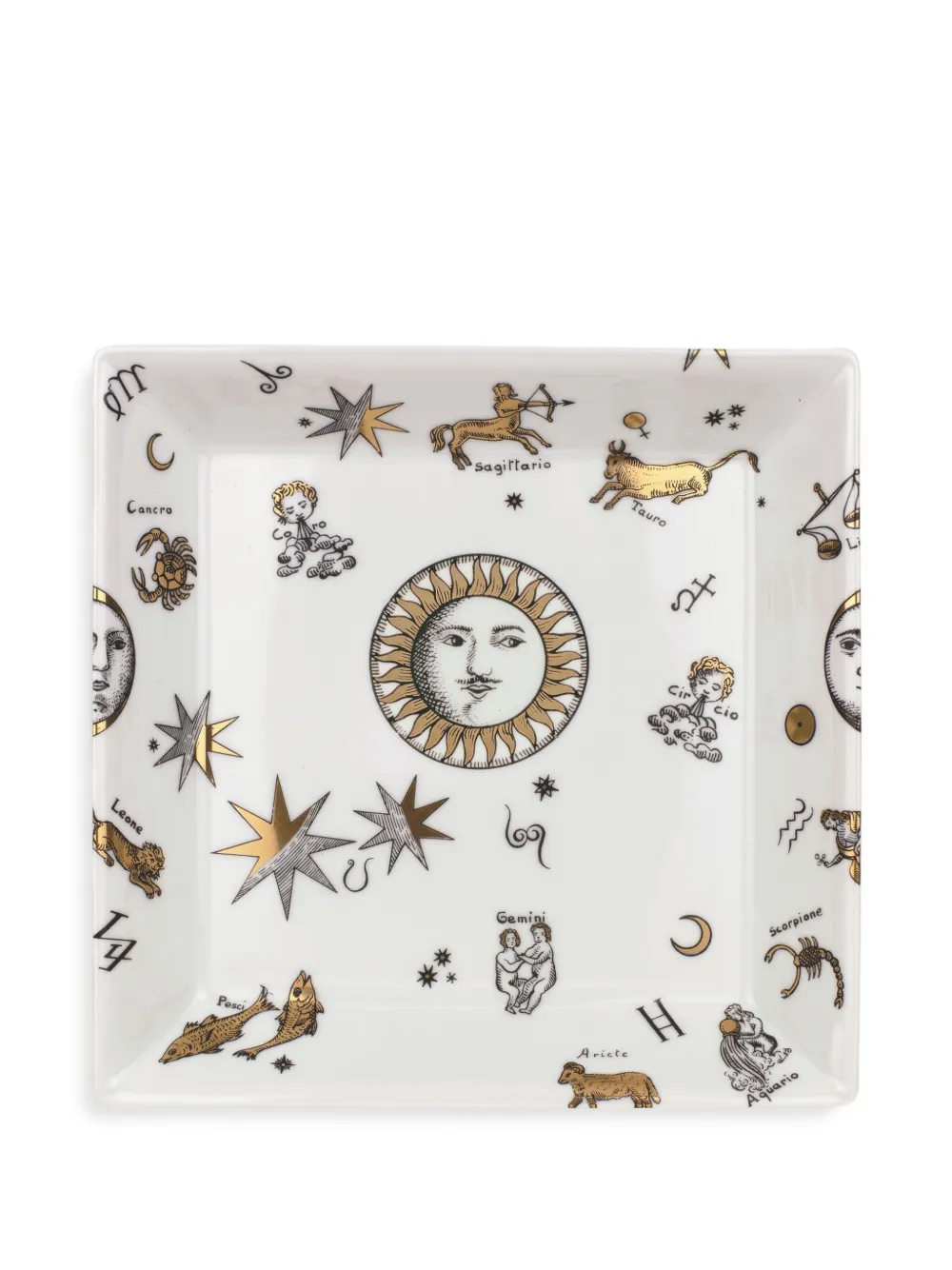 Fornasetti Astronomici plate (20x20cm) | White | Image 1