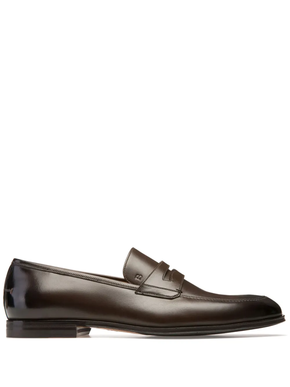 Bally Webb Men's Calf Leather Loafer In Dark Brown wide foot morphology